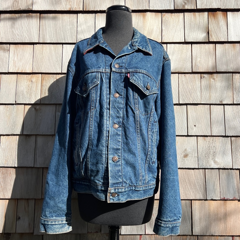 VTG 1970s Levi’s Denim Jacket With Buffalo Check Flannel Liner, 42L